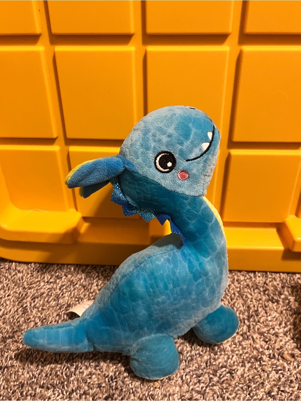 Plush Yellow Dino Stuffed Toy - Soft Kids Plushie - Picture 3 of 7